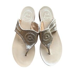 Gold Jack Rogers 5.5M Flip Flops